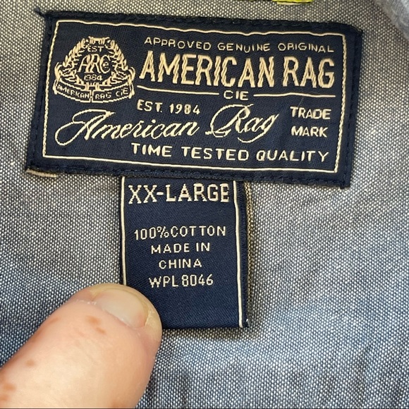 American Rag Slim Fit Bottom Down Light Blue Shirt Men Size XXL - Picture 12 of 16